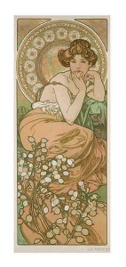 25b. Alfons Mucha Les Pierres Précieuses (Il Topazio), 1900 Litografia a colori, cm 102 × 43,7 Richard Fuxa Foundation Foto: © Richard Fuxa Foundation